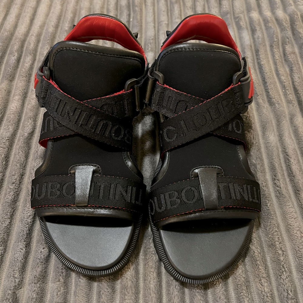 Christian Louboutin Velcrissimo sandal Black & Red